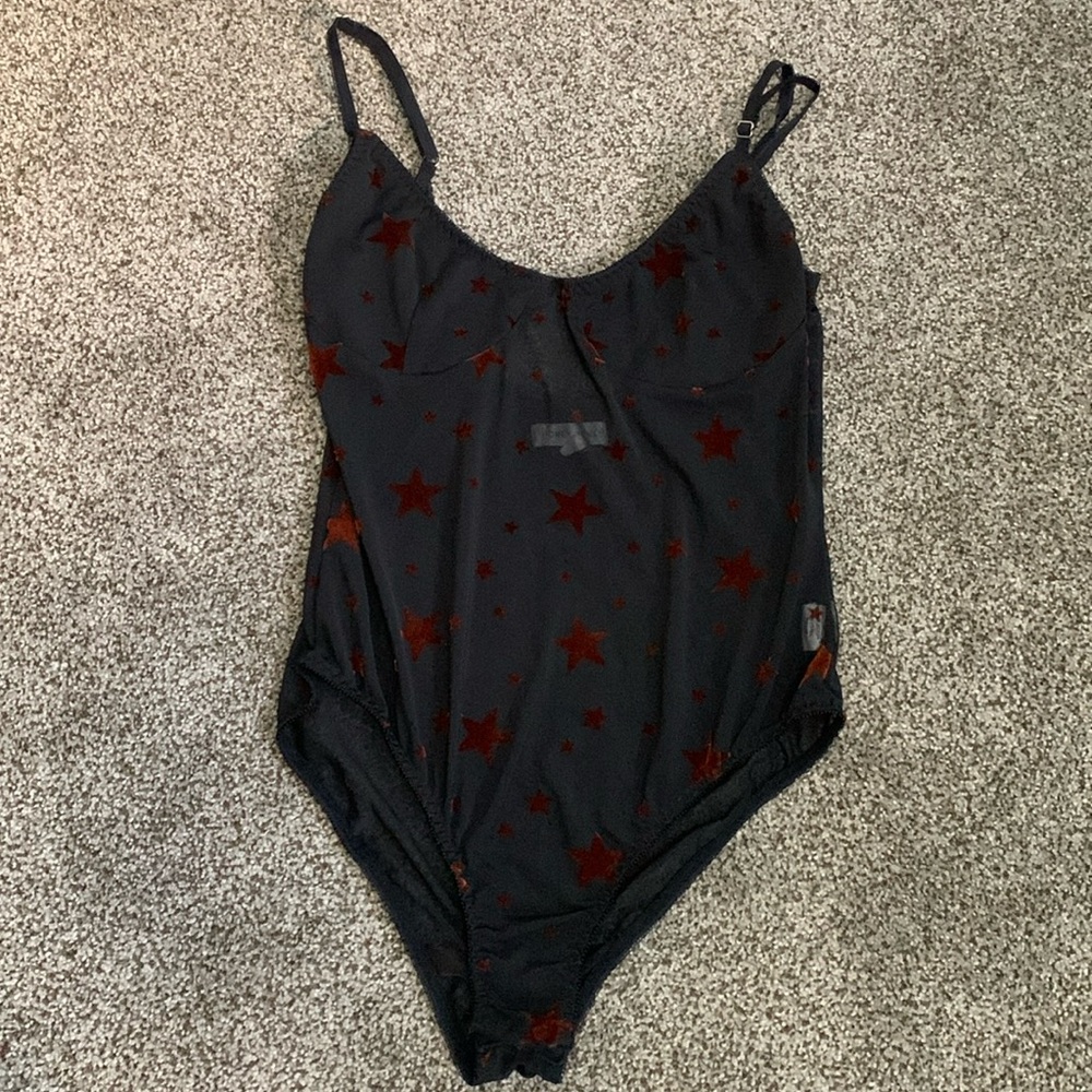 sheer star body suit